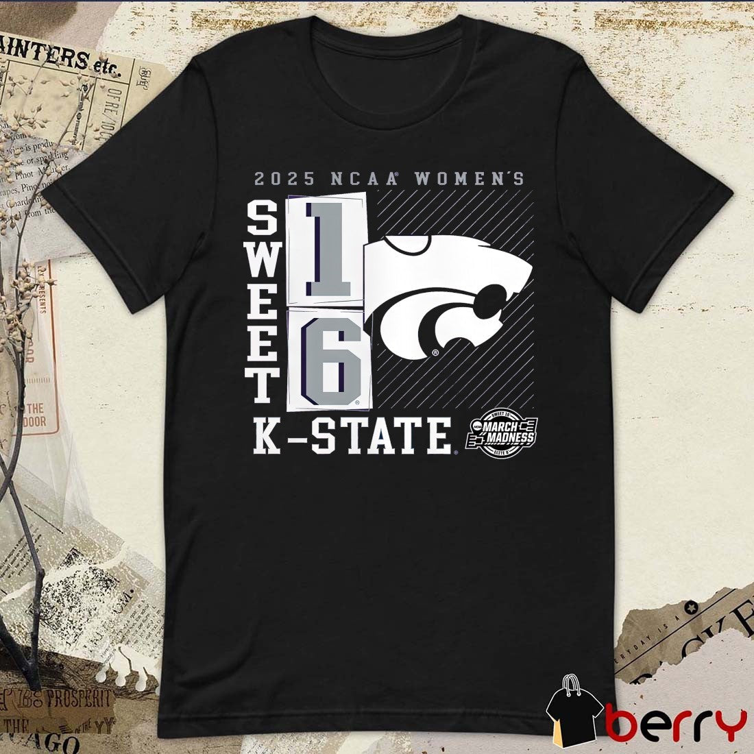 Kansas State Wildcats NCAA Tournament Women’s March Madness Elite 8 Sweet 16 No Look Pass 2025 t-shirt