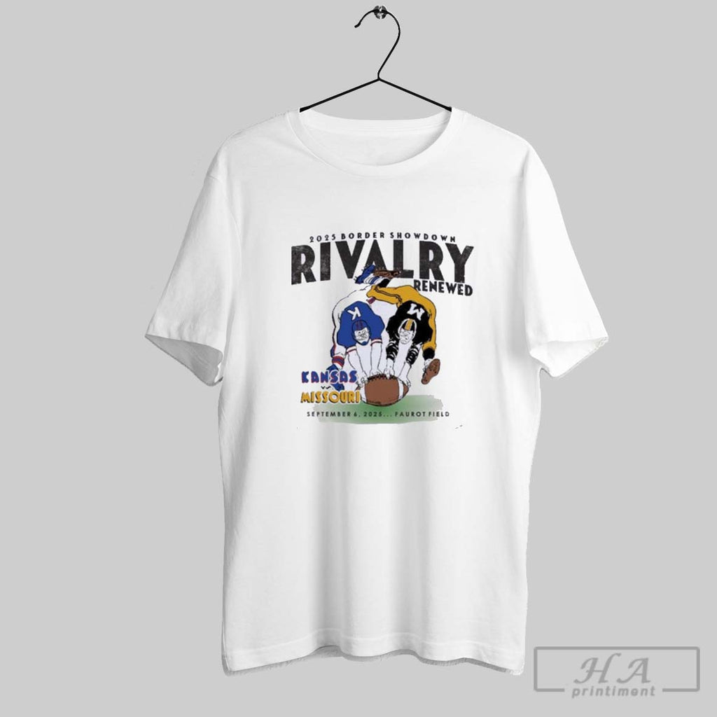 Official Kansas Vs Missouri 2025 Rivalry Renewed Border Showdown Shirt Hoodie Sweater Long Sleeve And