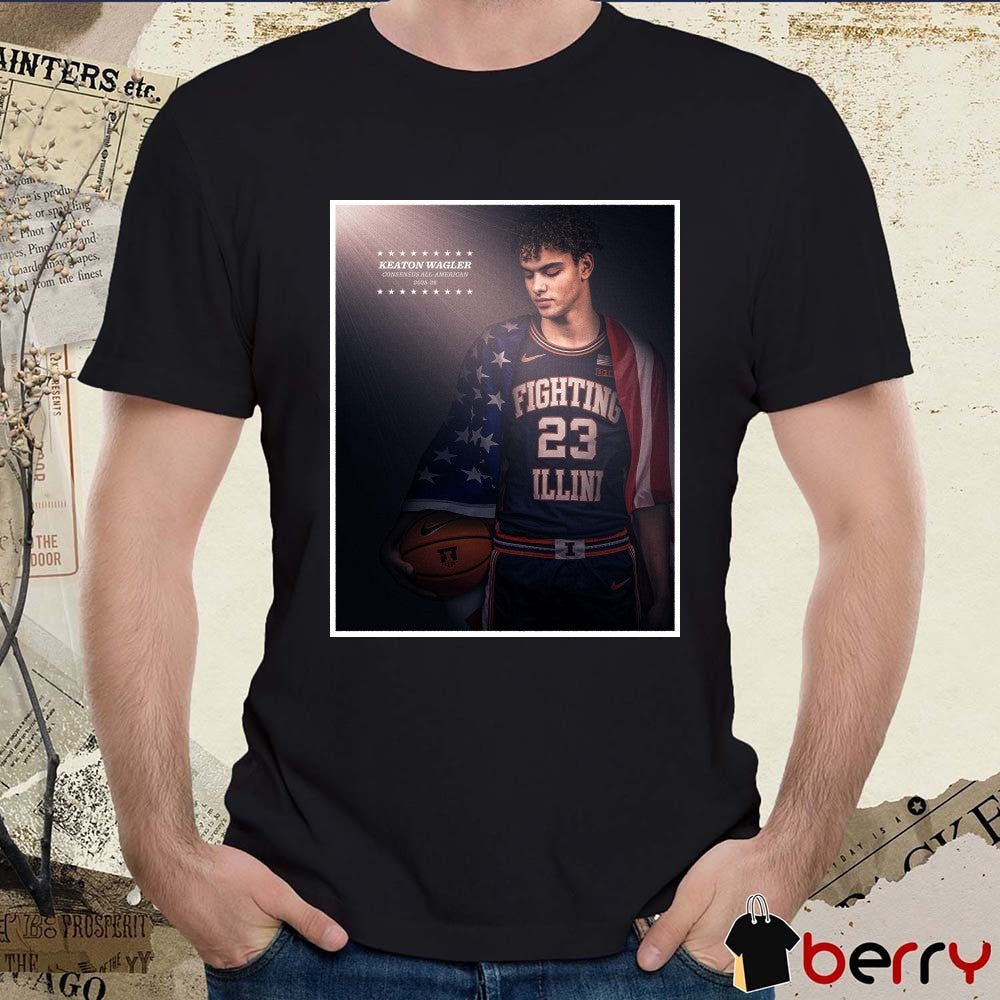 Keaton Wagler Consensus All-american 2025-2026 Illinois Men’s Basketball t-shirt