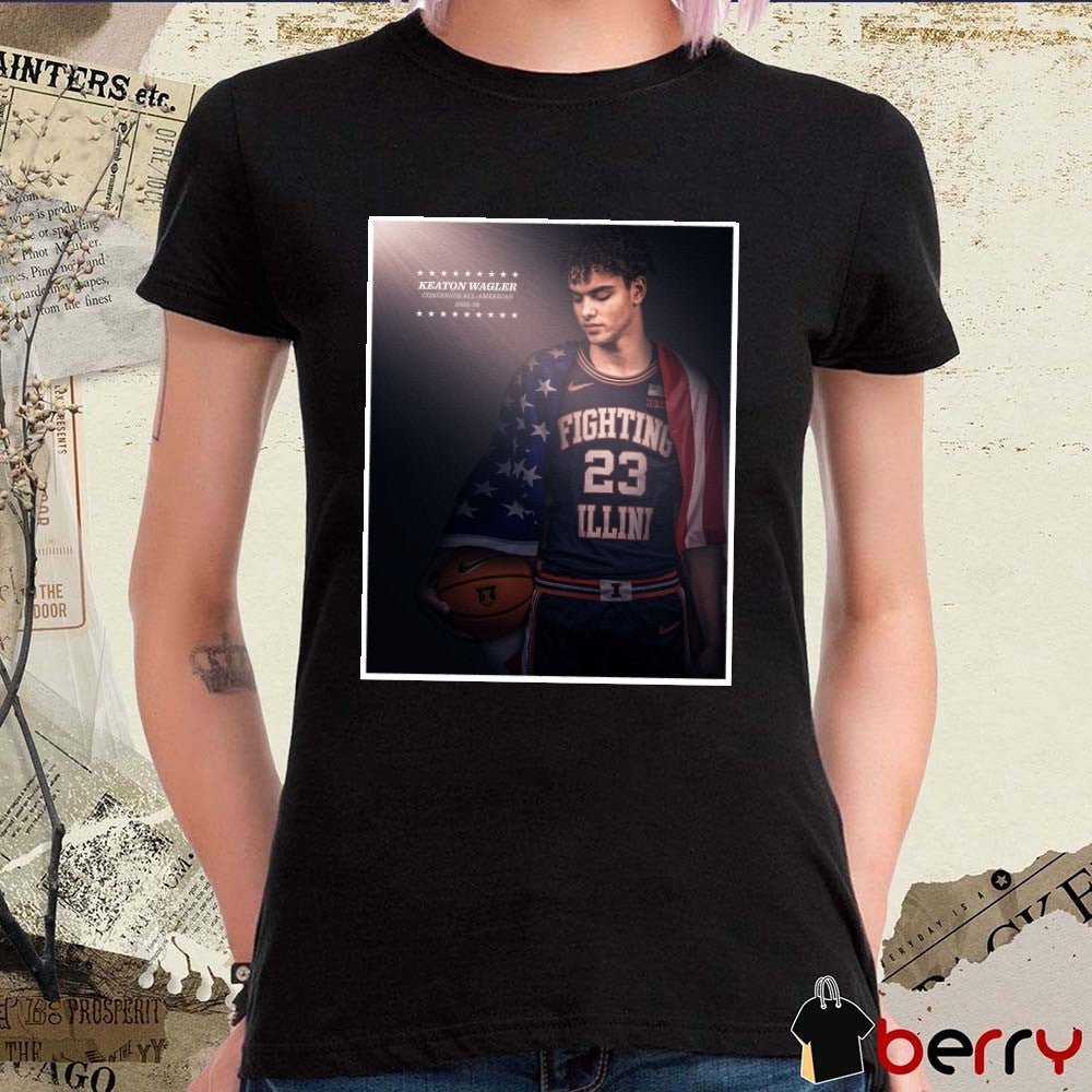 Keaton Wagler Consensus All-american 2025-2026 Illinois Men’s Basketball t-shirt