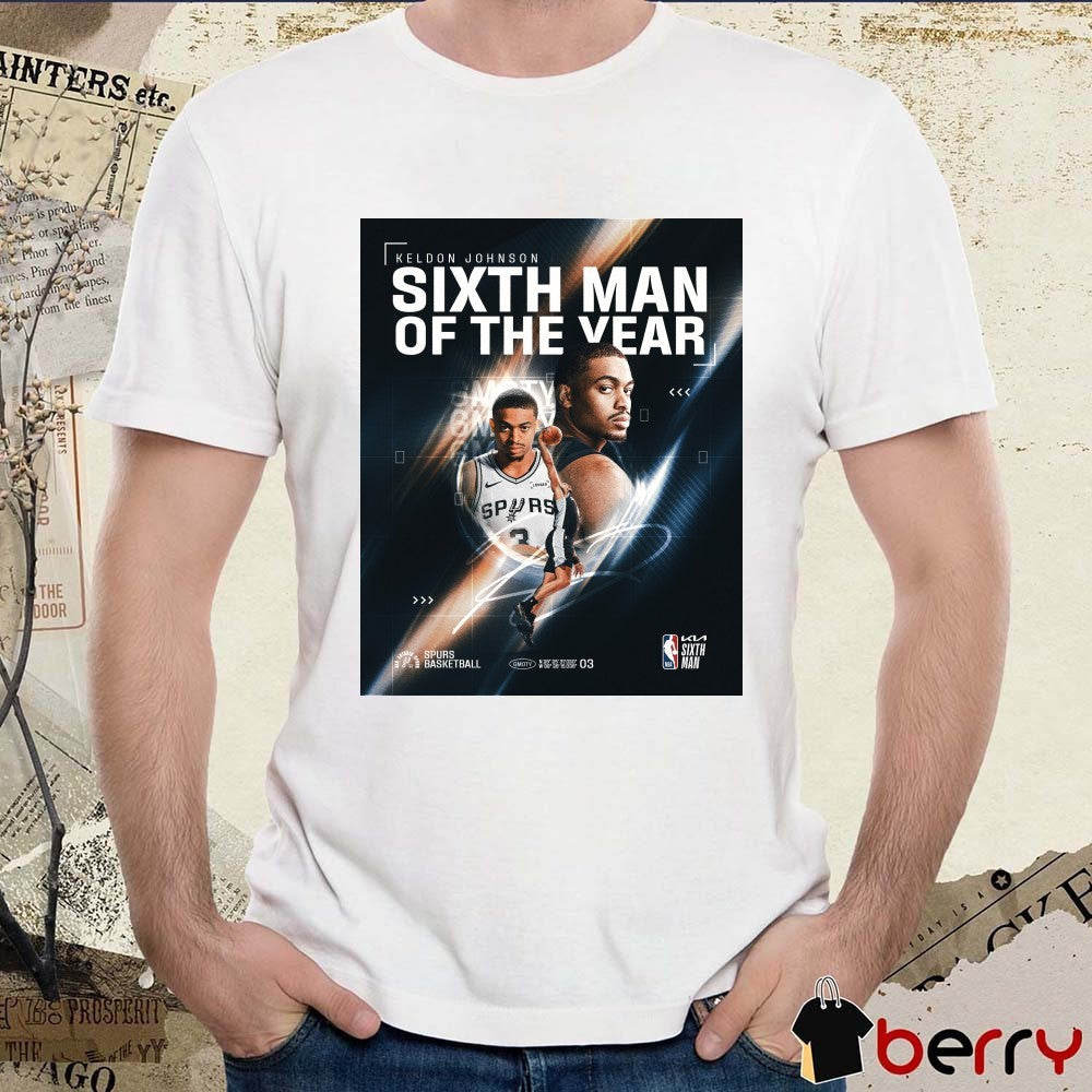 Keldon Johnson Spurs 2025-26 Kia NBA Sixth Man of the Year Poster t-shirt