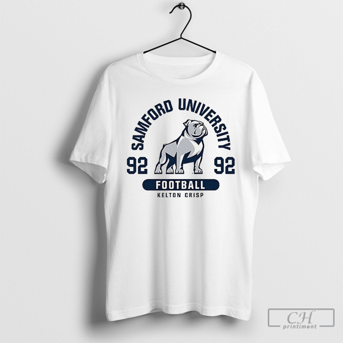 Official Kelton Crisp 92 Samford Bulldogs Ncaa Football Shirt