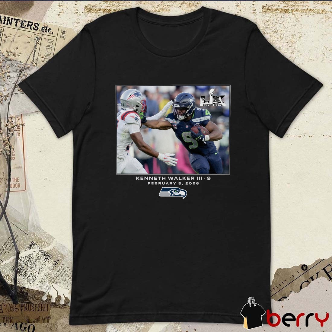 Kenneth Walker III Seattle Seahawks NFL Flash Features Super Bowl LX February 8 2026 t-shirt