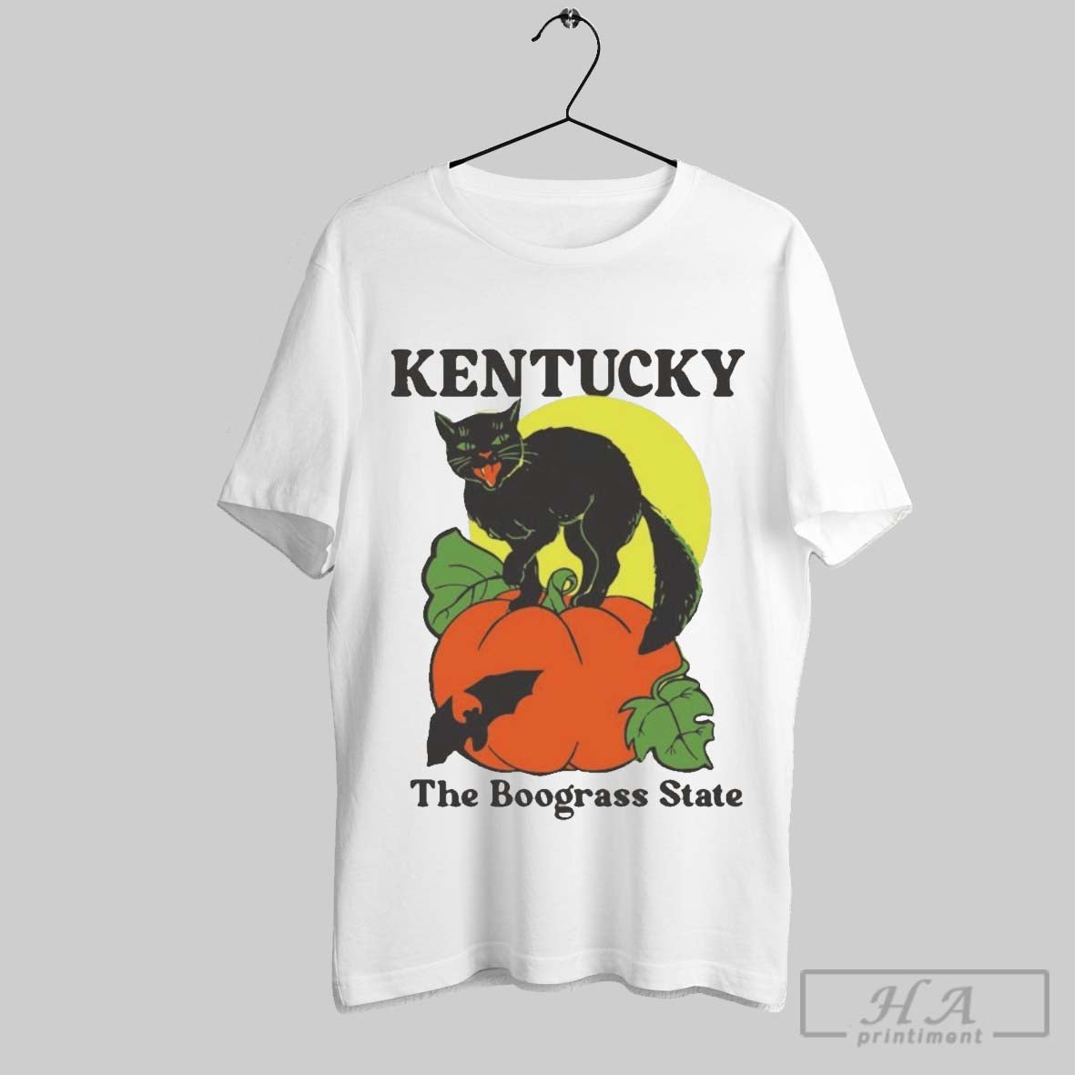 Official Kentucky The Boograss State Black Cat Pumpkin Halloween
