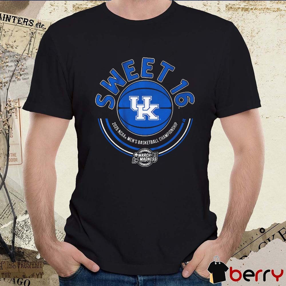 Kentucky Wildcats Sweet 16 NCAA DI Men’s Basketball Championship March Madness 2025 Logo t-shirt