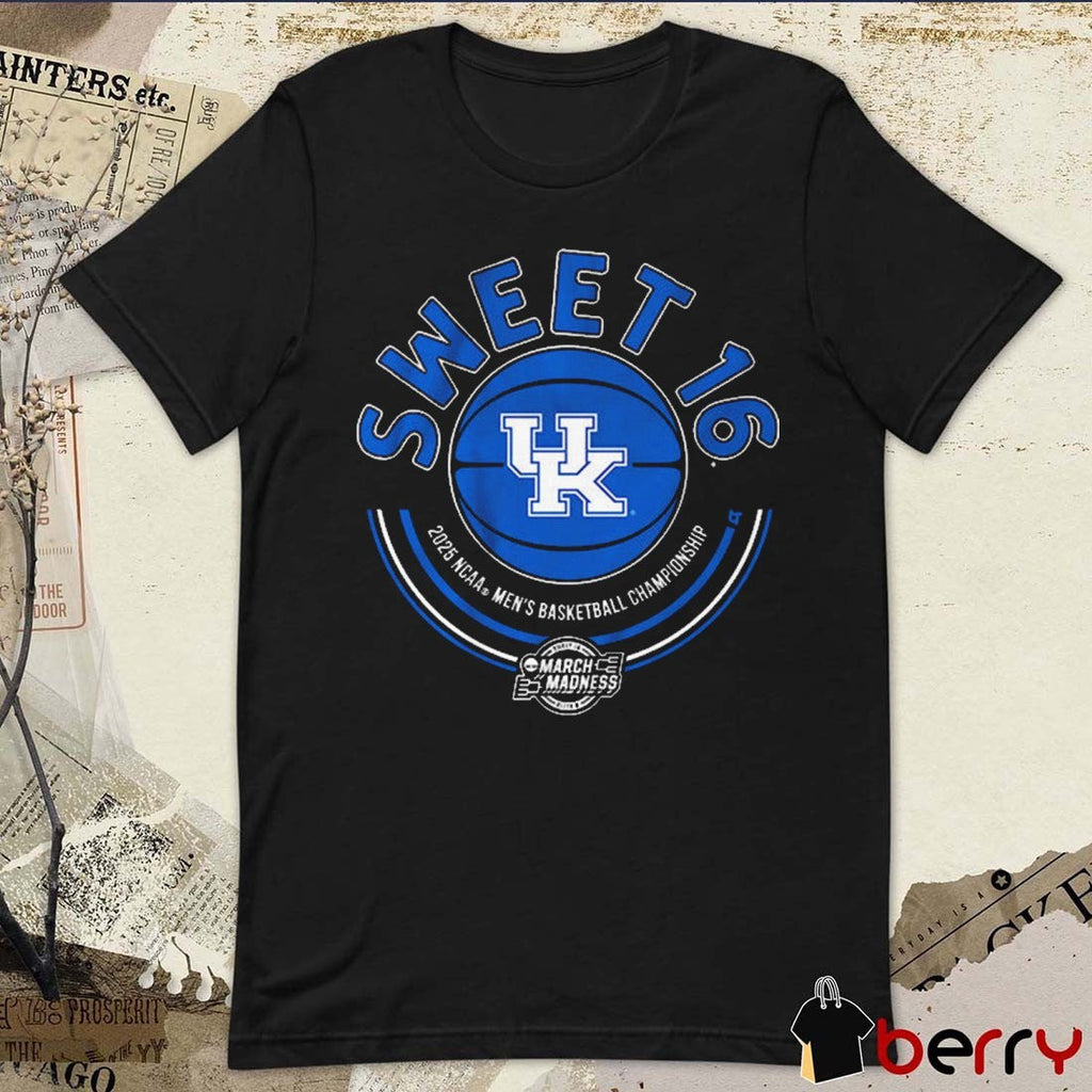 Kentucky Wildcats Sweet 16 NCAA DI Men’s Basketball Championship March Madness 2025 Logo t-shirt