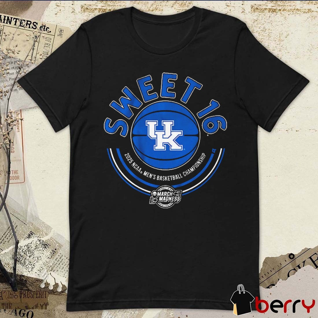 Kentucky Wildcats Sweet 16 NCAA DI Men’s Basketball Championship March Madness 2025 Logo t-shirt