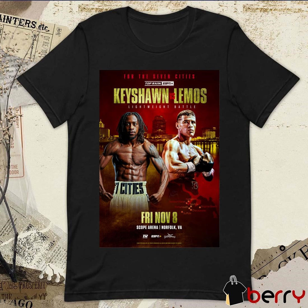 Keyshawn Davis vs. Gustavo Lemos Lightweight Battle Event Fri Nov 8 Scope Arena Poster t-shirt