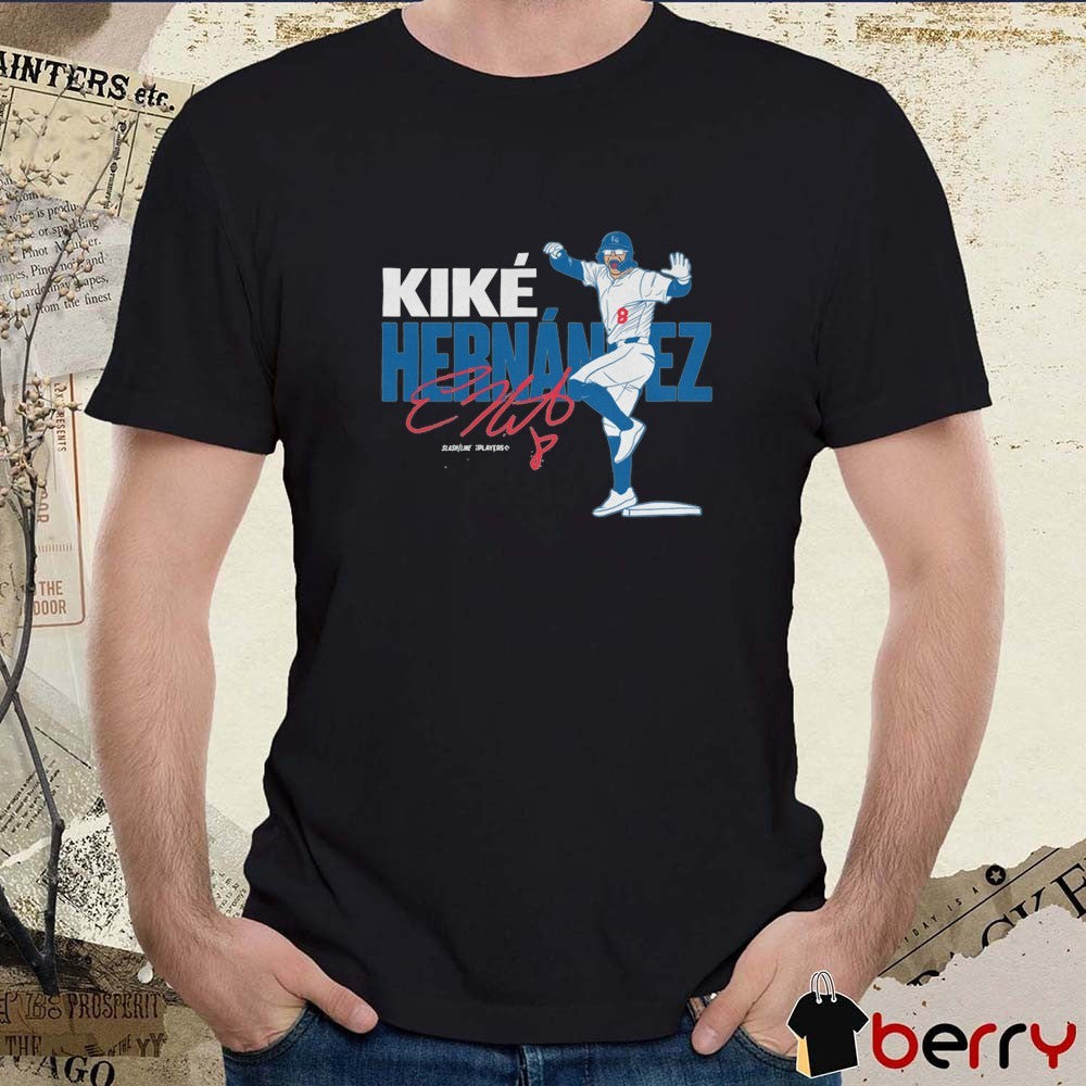 Kiké Hernández Los Angeles Dodgers MLB Slash Line Signature Painting t-shirt