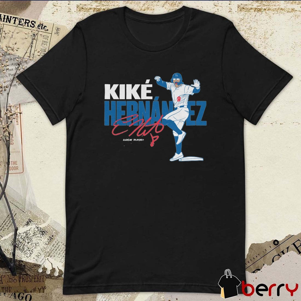 Kiké Hernández Los Angeles Dodgers MLB Slash Line Signature Painting t-shirt