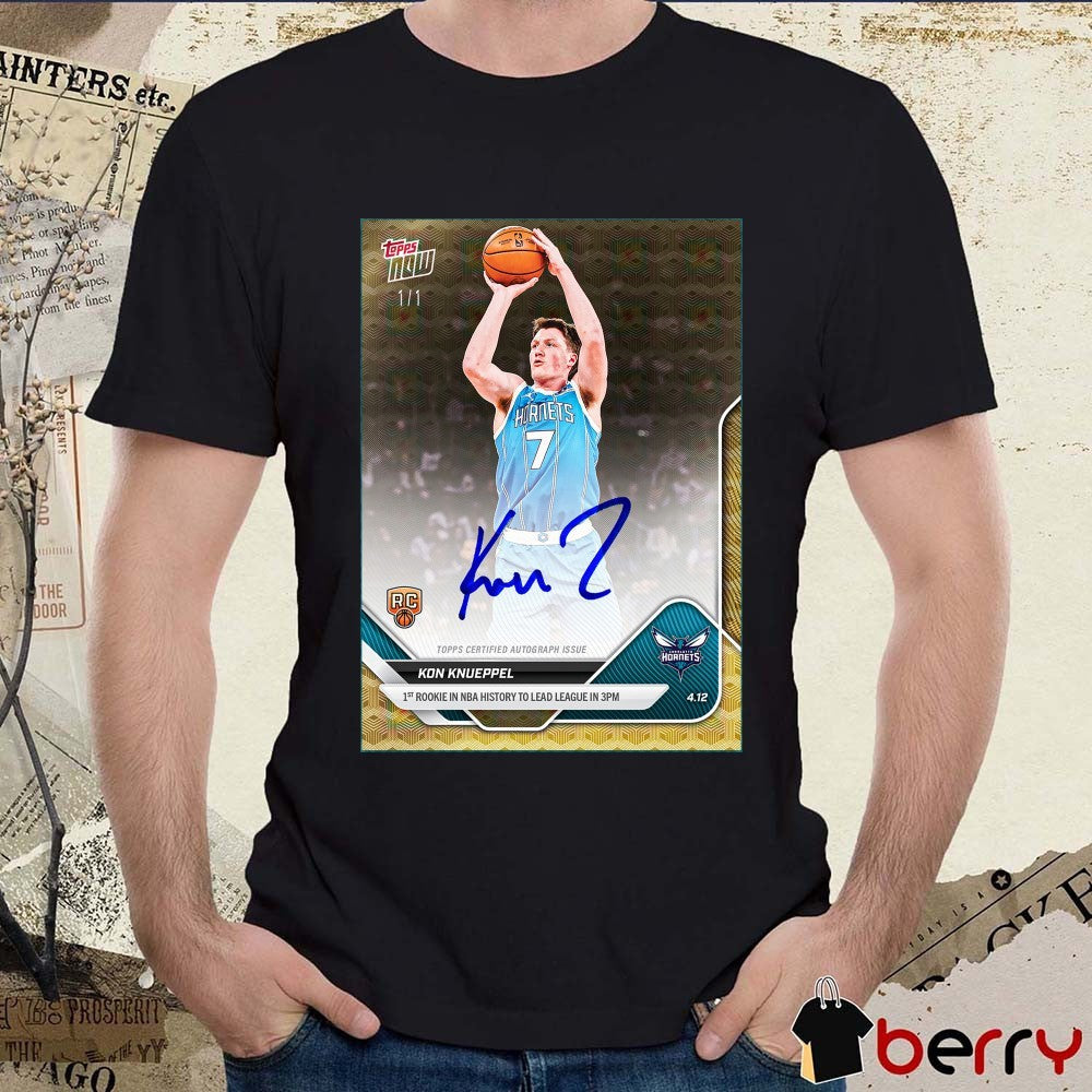 Kon Knueppel 1st Rookie In NBA History To Lead League In 3PM Topps Now Signature Poster t-shirt