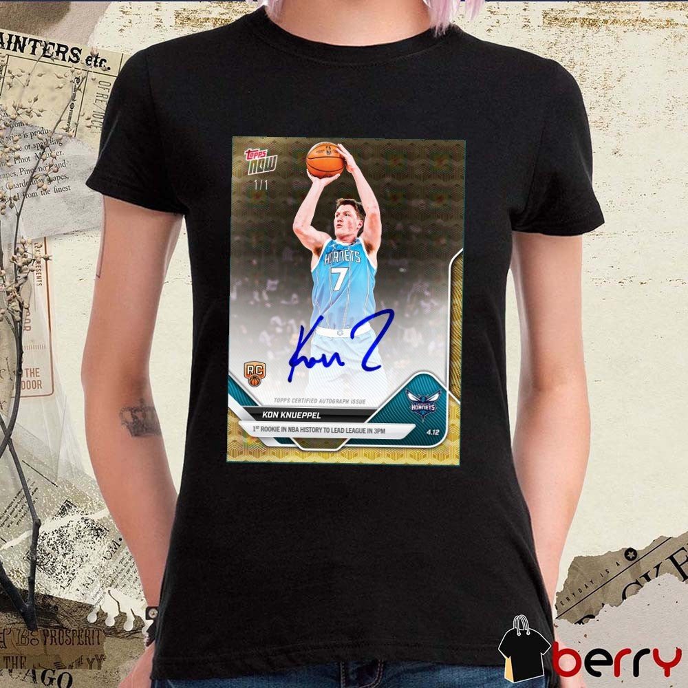 Kon Knueppel 1st Rookie In NBA History To Lead League In 3PM Topps Now Signature Poster t-shirt