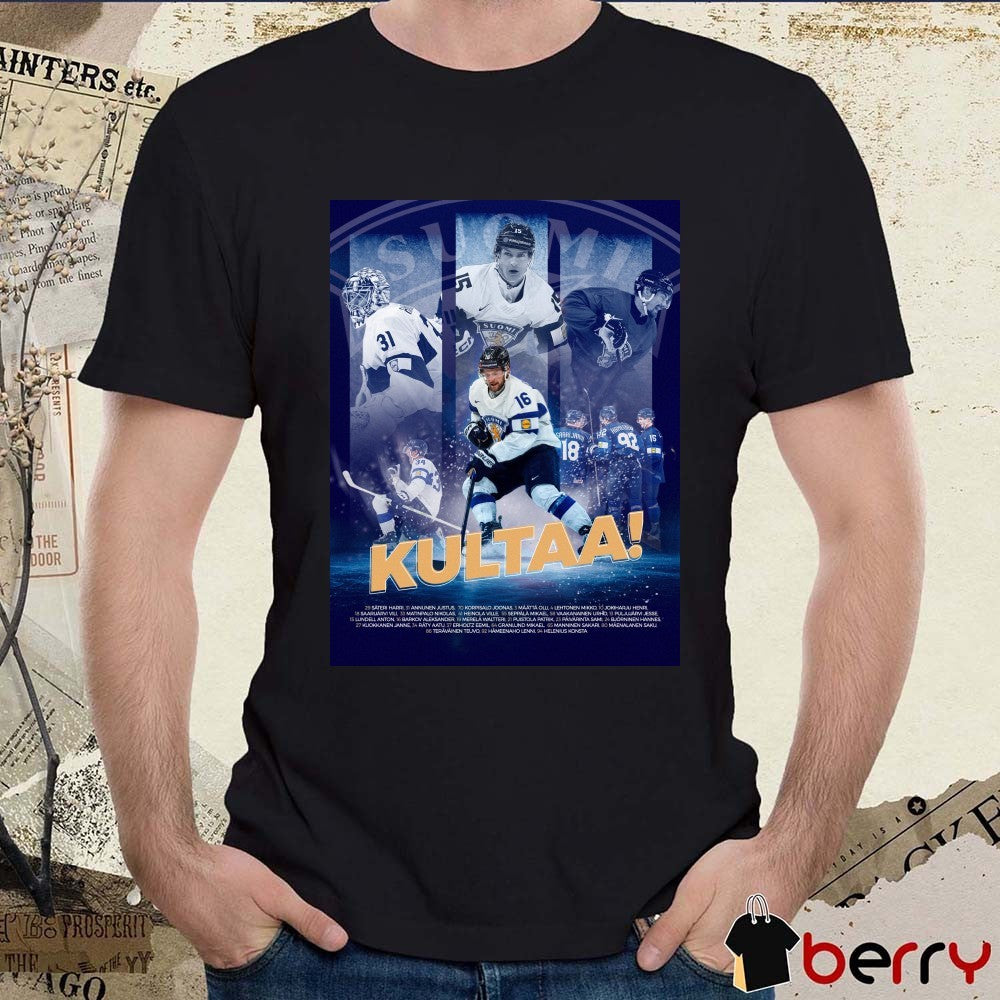 Kultaa 2026 Finnish Roster Aleksander Barkov, Anton Lundell, and Teuvo Teräväinen Poster t-shirt