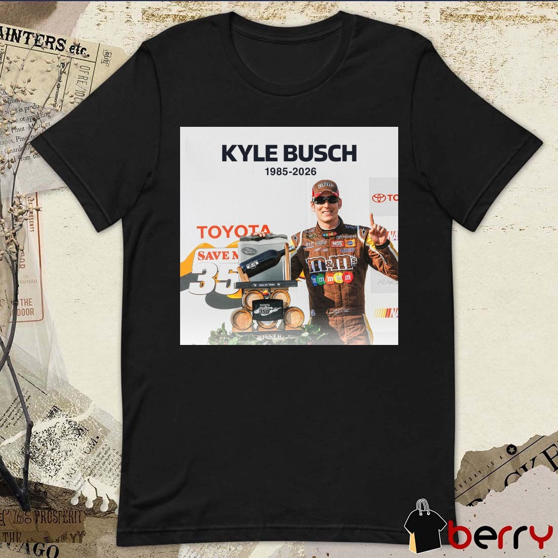 Kyle Busch 1985 – 2026 Two Time NASCAR Champion Memorial Poster t-shirt