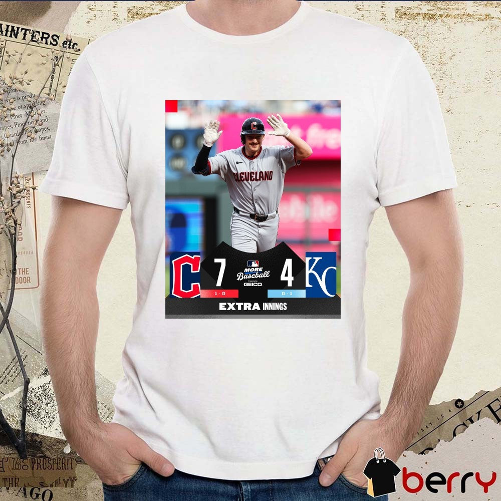 Kyle Manzardo Cleveland Guardians Vs Kansas City Royals Final Score 7 – 4 MLB More Baseball Poster t-shirt