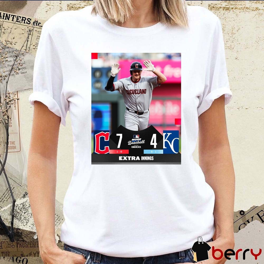 Kyle Manzardo Cleveland Guardians Vs Kansas City Royals Final Score 7 – 4 MLB More Baseball Poster t-shirt