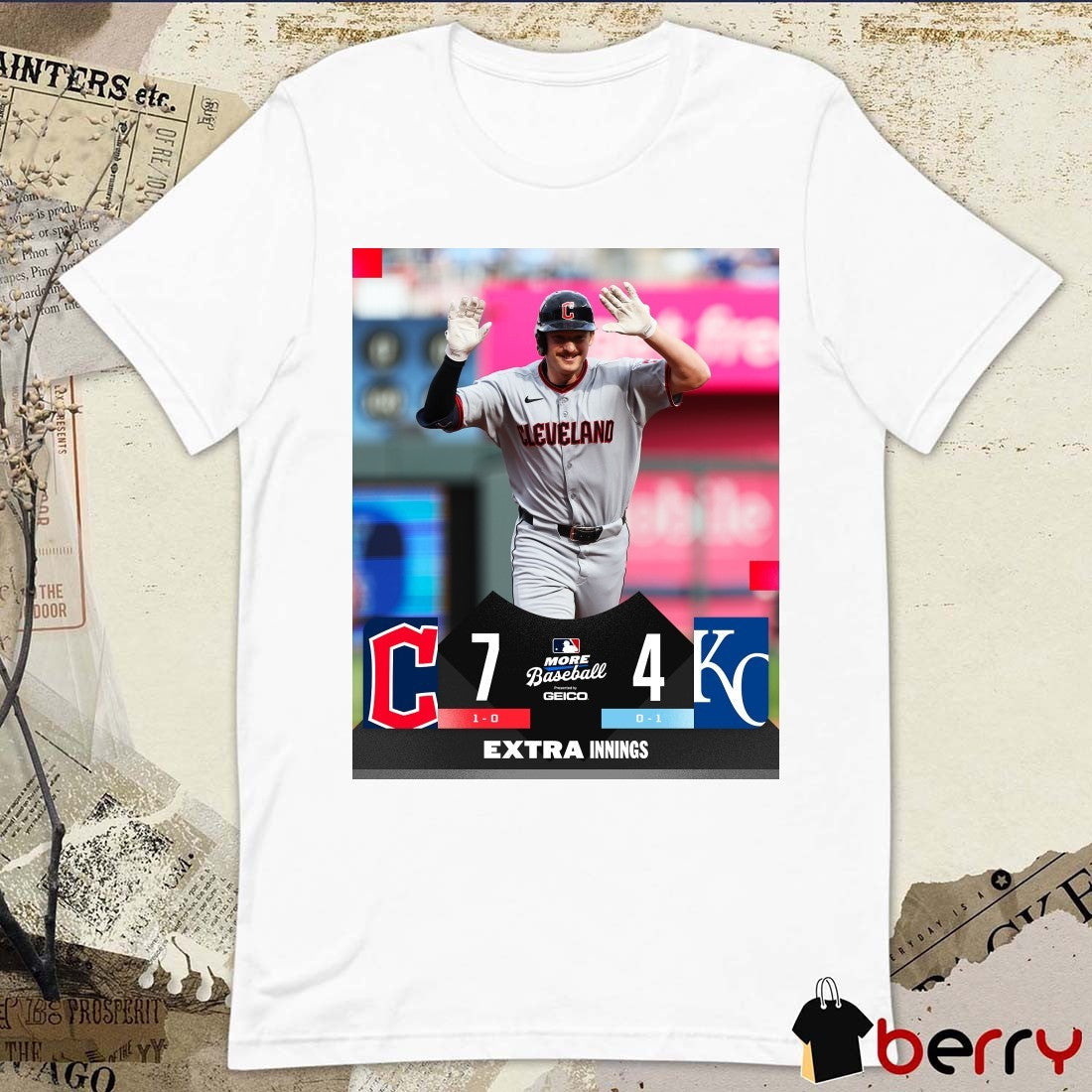 Kyle Manzardo Cleveland Guardians Vs Kansas City Royals Final Score 7 – 4 MLB More Baseball Poster t-shirt