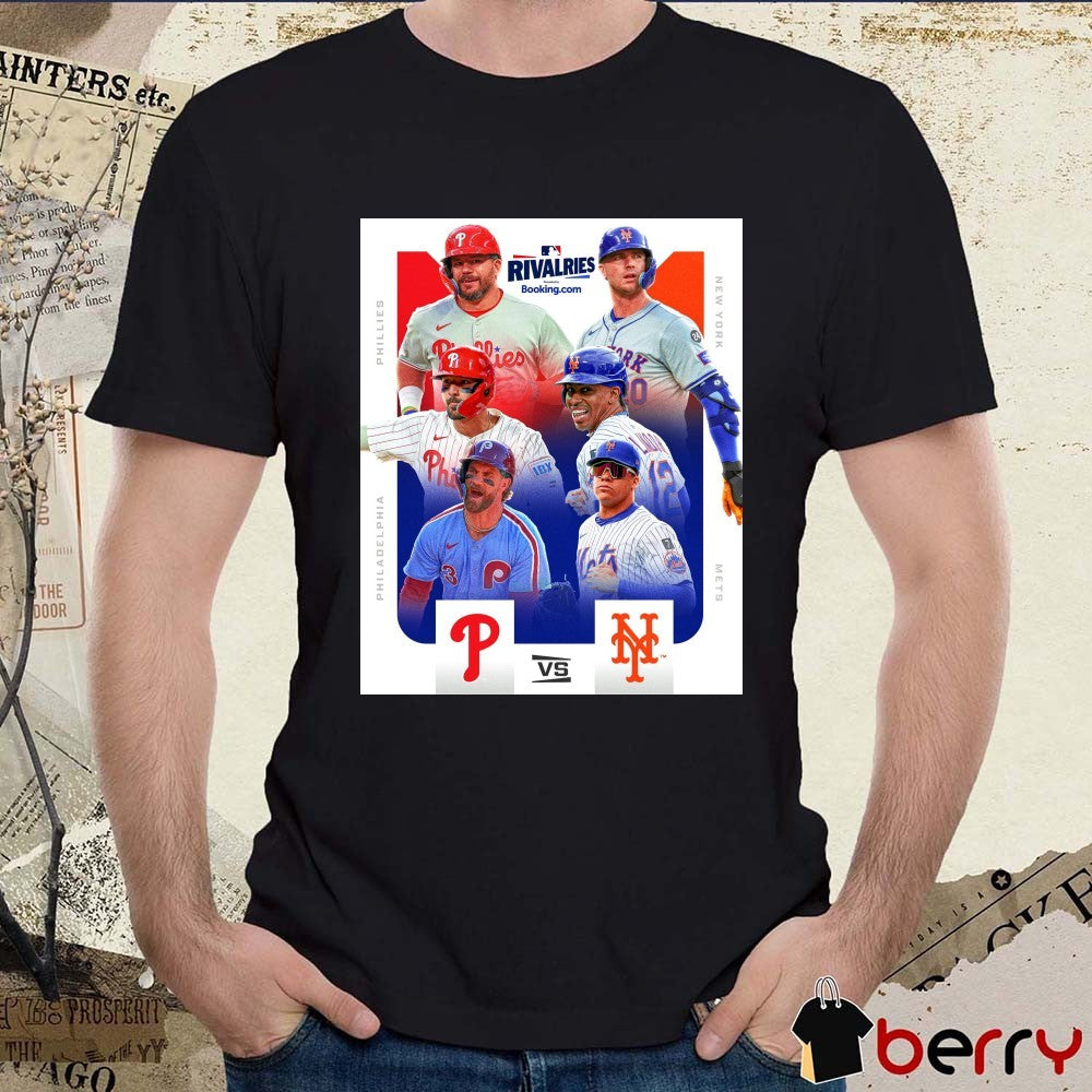 Kyle Schwarber Nick Castellanos Philadelphia Phillies Vs Pete Alonso Francisco Lindor New York Mets MLB Rivalries Poster t-shirt