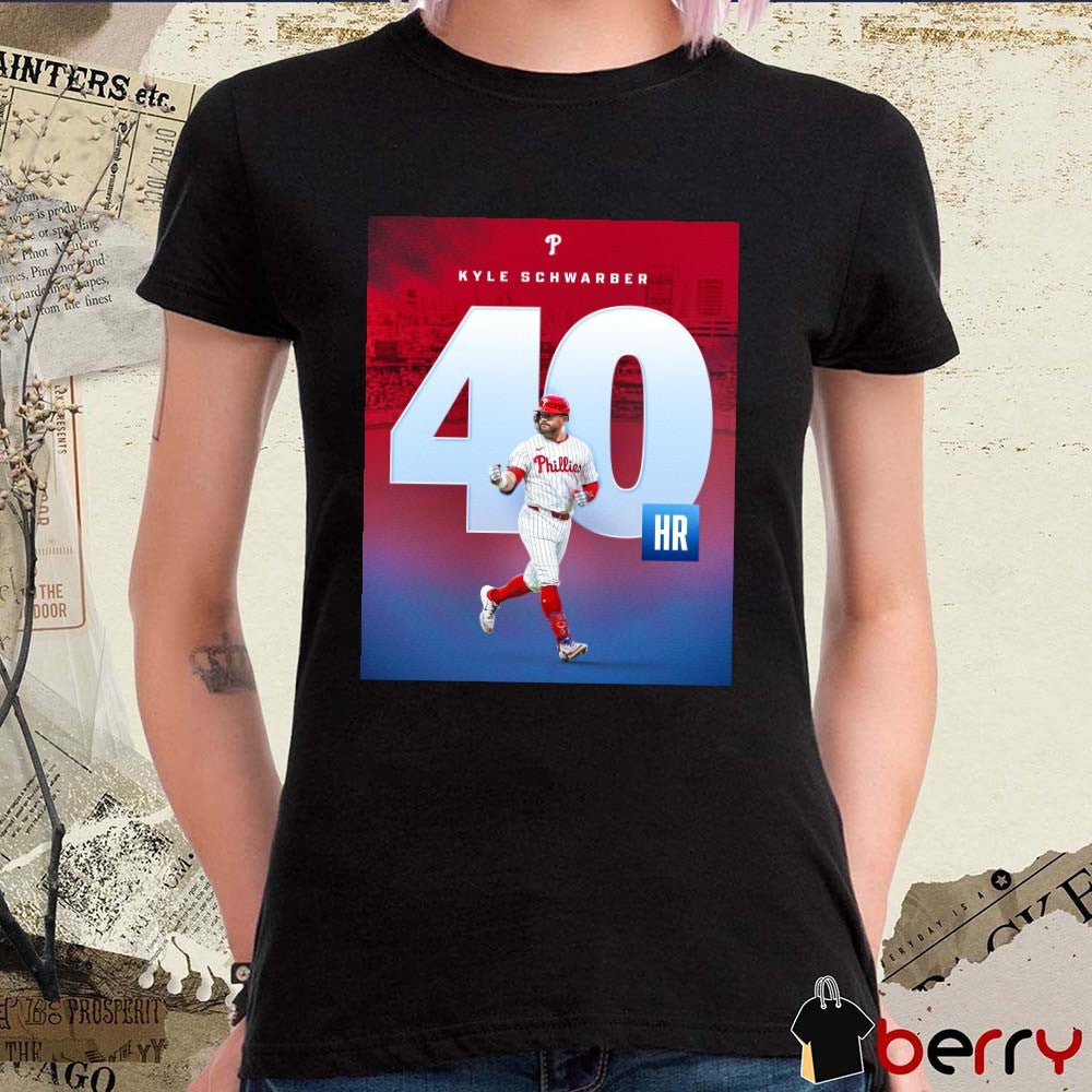 Kyle Schwarber Philadelphia Phillies 40th Home Run Of The 2025 MLB Season Poster t-shirt