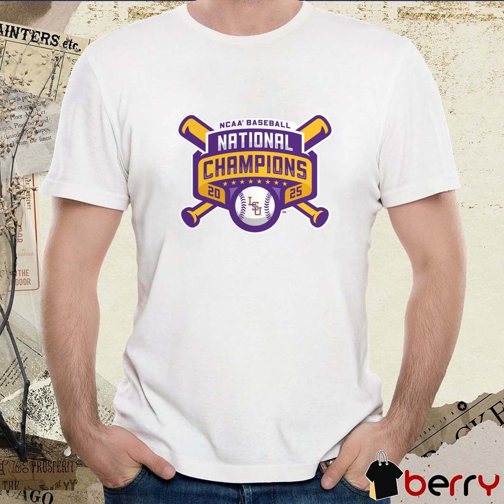 LSU Tigers 2025 NCAA Baseball National Champions Men’s College World Series Champions Logo t-shirt