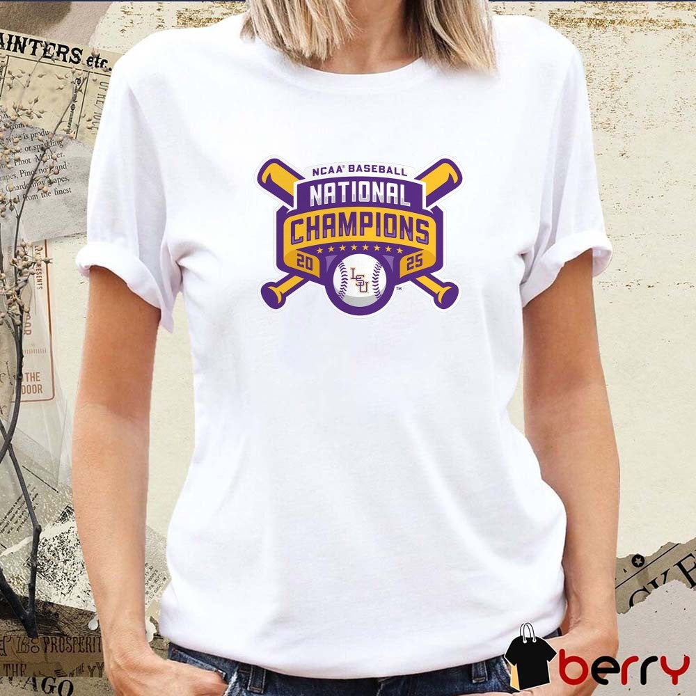 LSU Tigers 2025 NCAA Baseball National Champions Men’s College World Series Champions Logo t-shirt