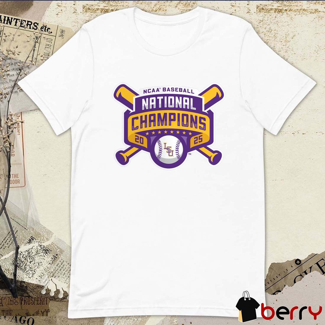 LSU Tigers 2025 NCAA Baseball National Champions Men’s College World Series Champions Logo t-shirt