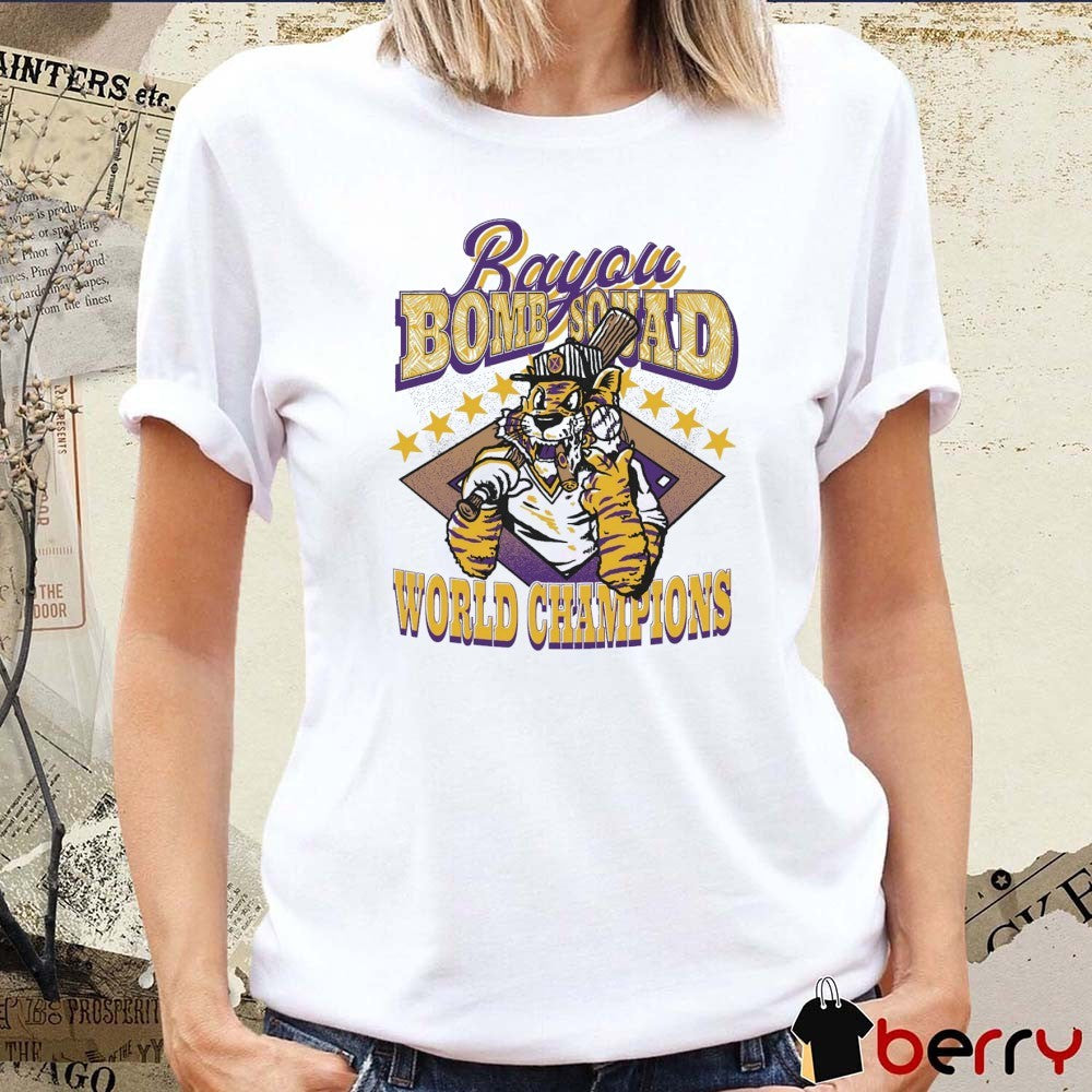 LSU Tigers Baseball NCAA World Champions Bayou Bomb Squad 2025 Graphic t-shirt