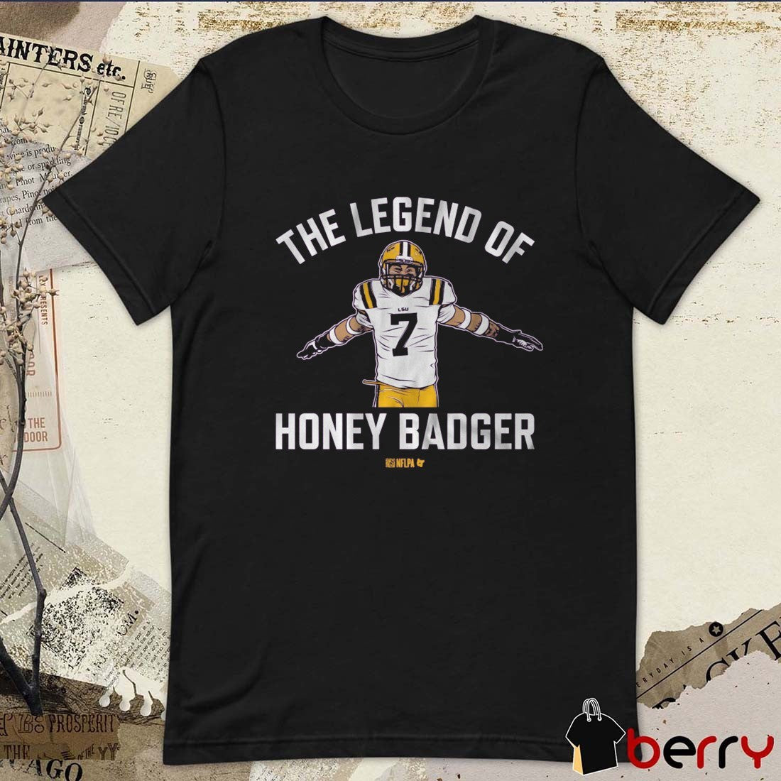 LSU Tigers Football Tyrann Mathieu The Legend of Honey Badger Painting t-shirt
