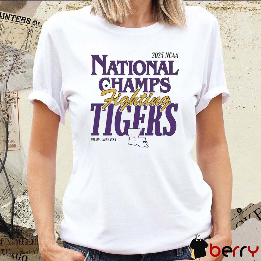 LSU Tigers NCAA Baseball Men’s College World Series Champions 2025 National Champs Fighting Tigers Omaha Nebraska t-shirt