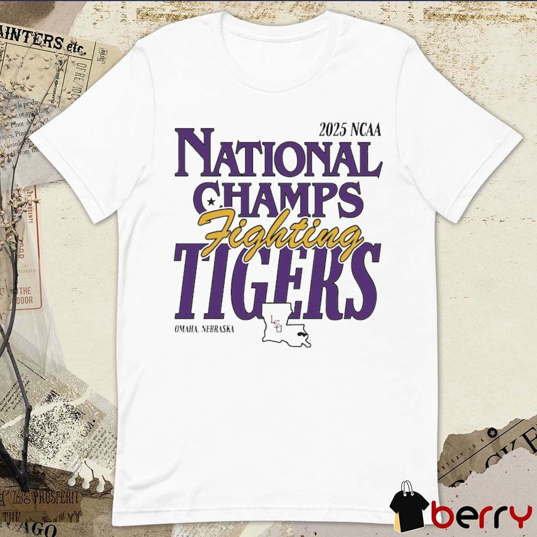 LSU Tigers NCAA Baseball Men’s College World Series Champions 2025 National Champs Fighting Tigers Omaha Nebraska t-shirt