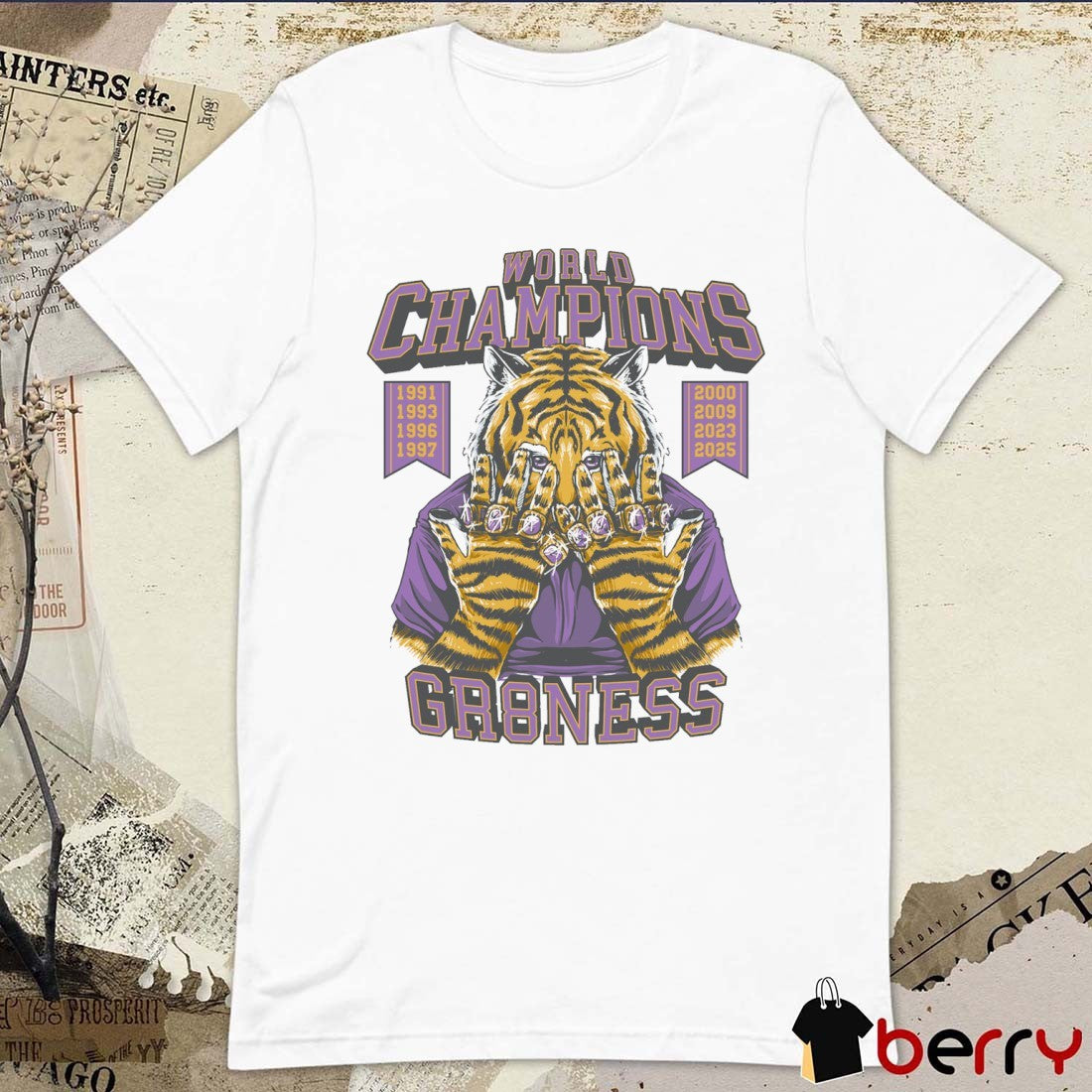 LSU Tigers defeated Coastal Carolina NCAA World Champions Gr8ness Tiger 1991 – 2025 Graphic t-shirt
