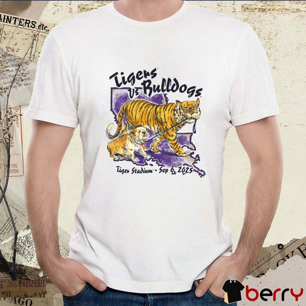 LSU Tigers vs. Georgia Bulldogs LA Tech Game Day September 6 2025 Tiger Stadium t-shirt