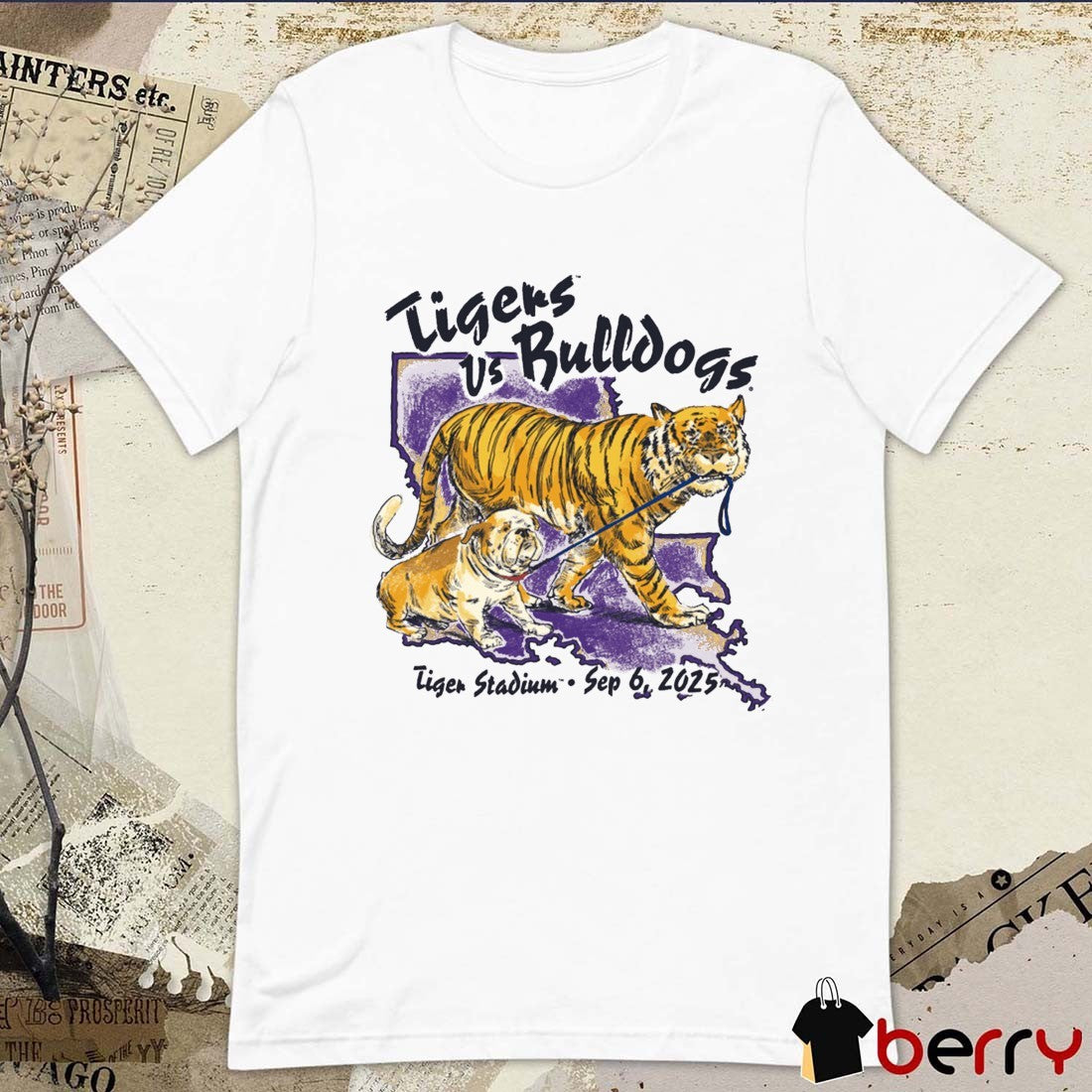 LSU Tigers vs. Georgia Bulldogs LA Tech Game Day September 6 2025 Tiger Stadium t-shirt