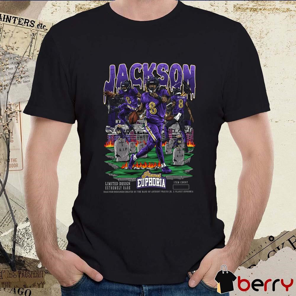 Lamar Jackson V3 Baltimore Ravens NFL Planet Euphoria Artwork t-shirt