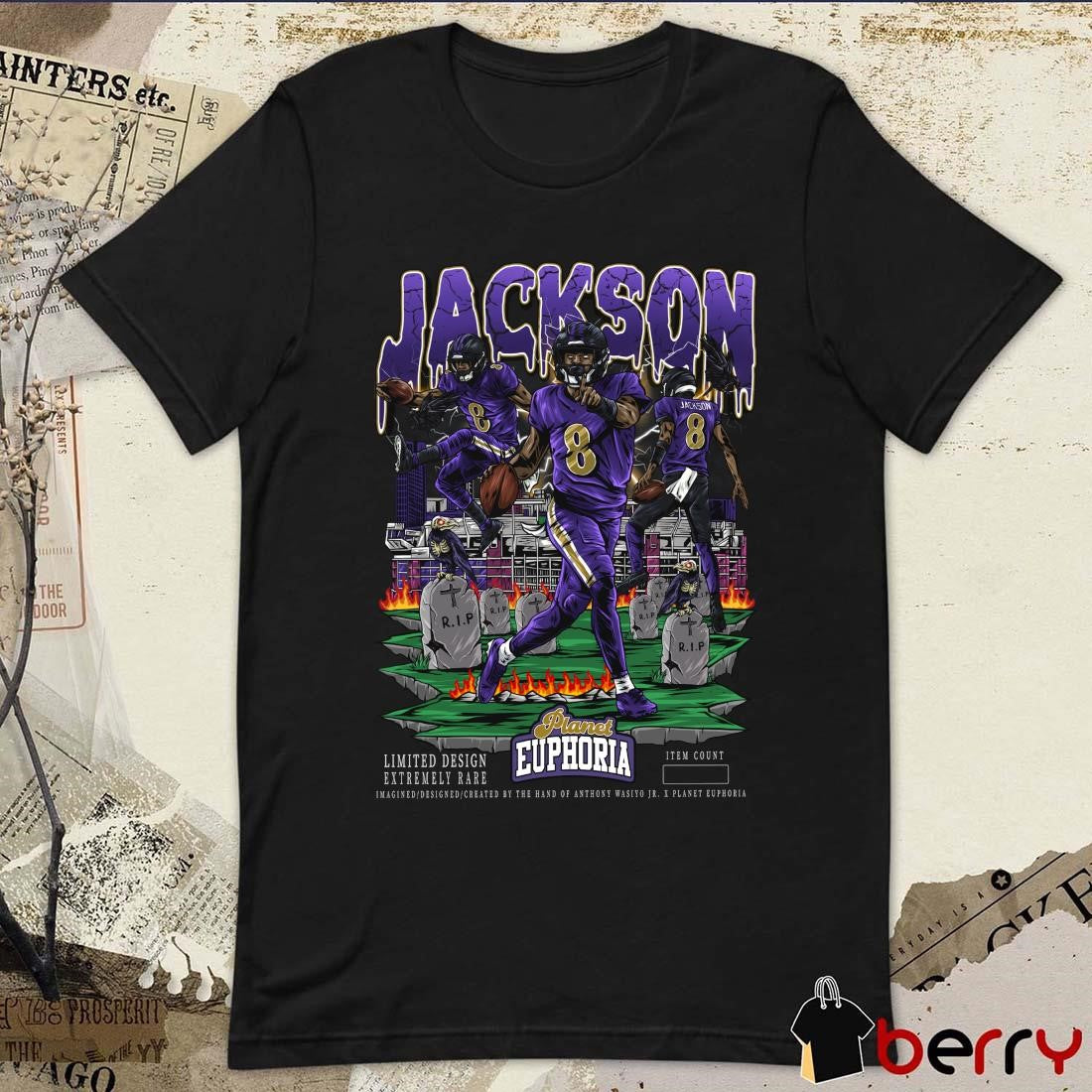 Lamar Jackson V3 Baltimore Ravens NFL Planet Euphoria Artwork t-shirt