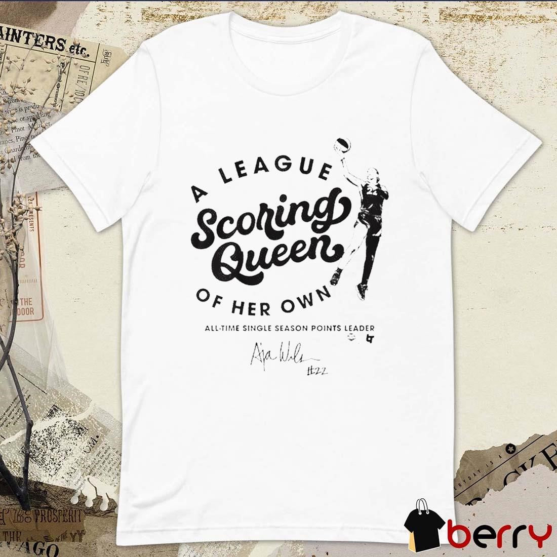Las Vegas Aces A’ja Wilson Scoring Queen A League Of Her Own All-Time Single Season Points Leader Signature t-shirt