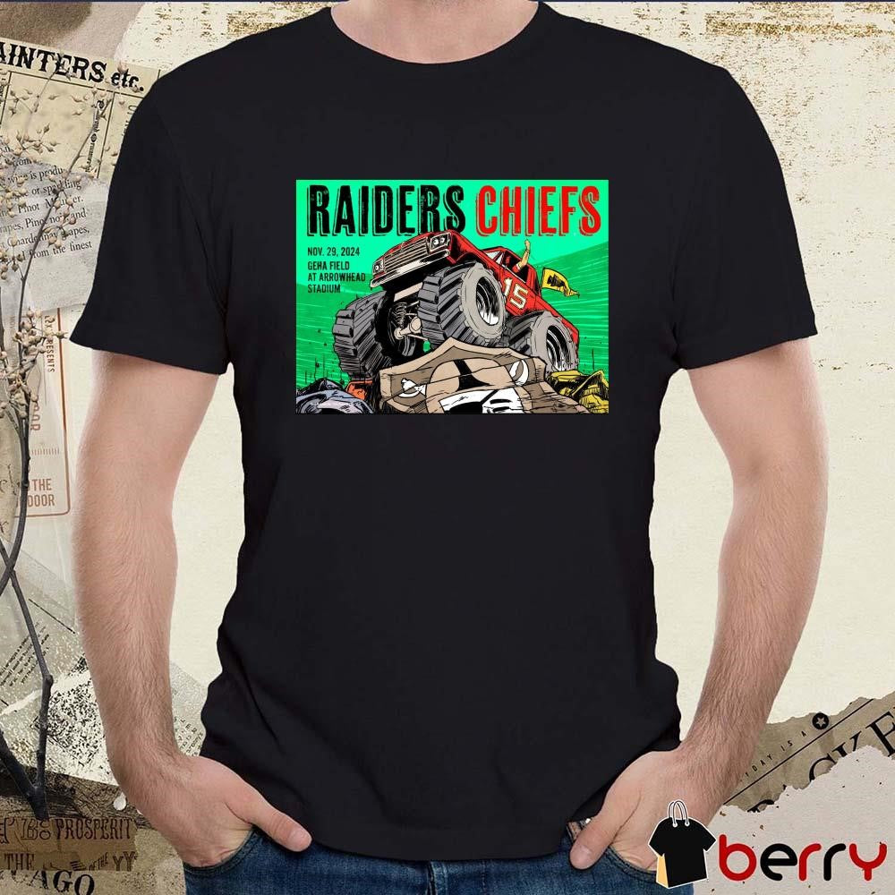 Las Vegas Raiders Vs Kansas City Chiefs Nov 29 2024 Geha Field At Arrowhead Stadium Poster t-shirt