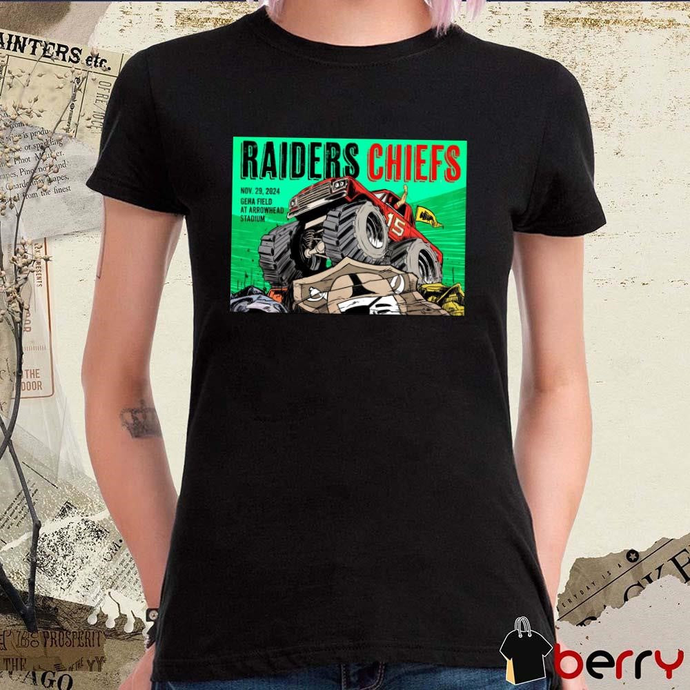 Las Vegas Raiders Vs Kansas City Chiefs Nov 29 2024 Geha Field At Arrowhead Stadium Poster t-shirt