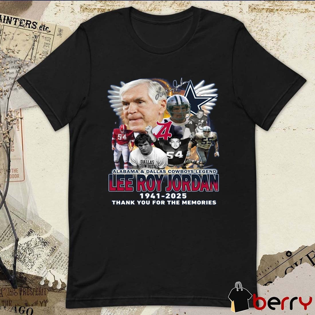 Lee Roy Jordan Dallas Cowboys And Alabama Crimson Tide Legend Thank You For The Memories 1941-2025 Signature t-shirt