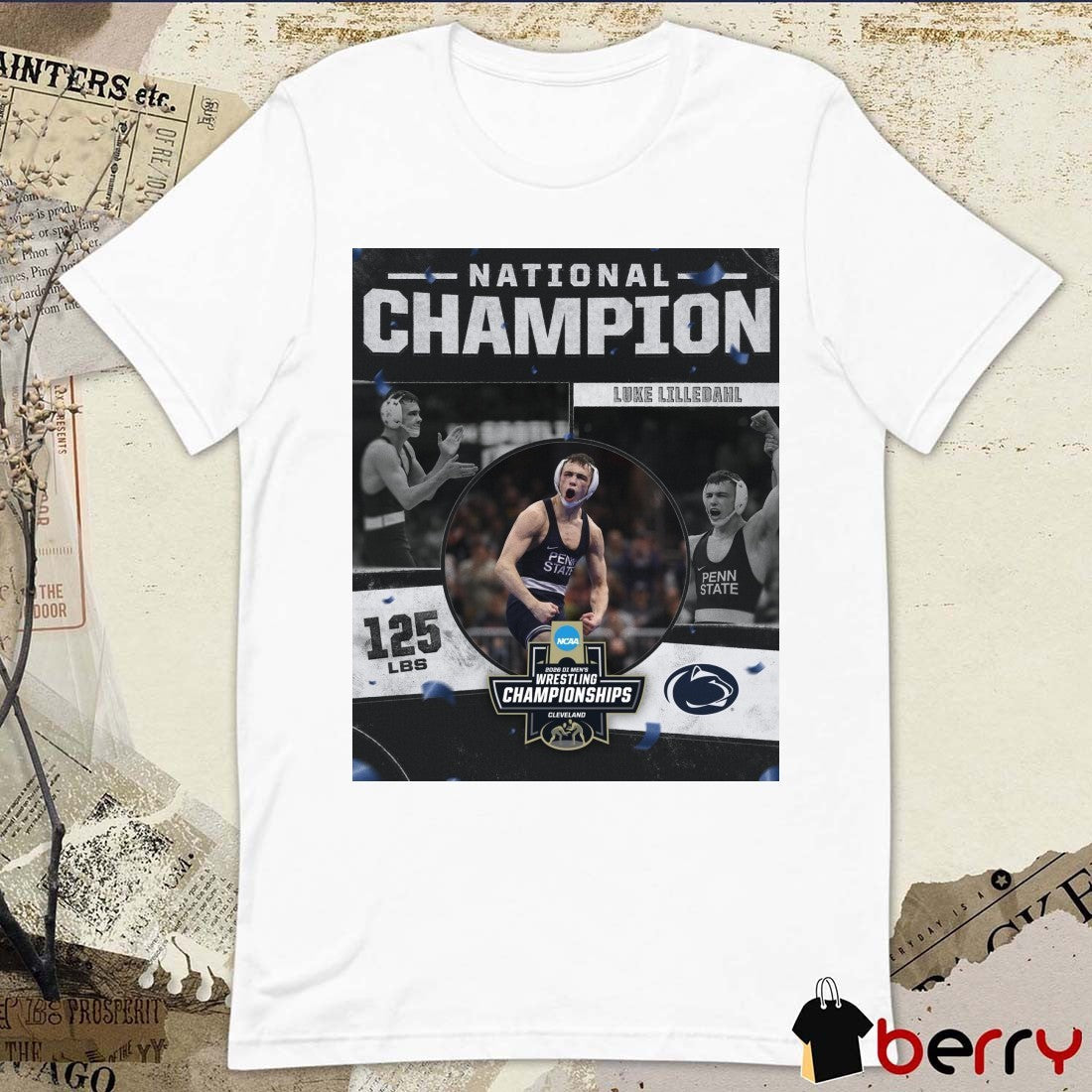 Lightnin Luke 2026 NCAA Men’s Wrestling National Champion 125 lBS Penn State t-shirt