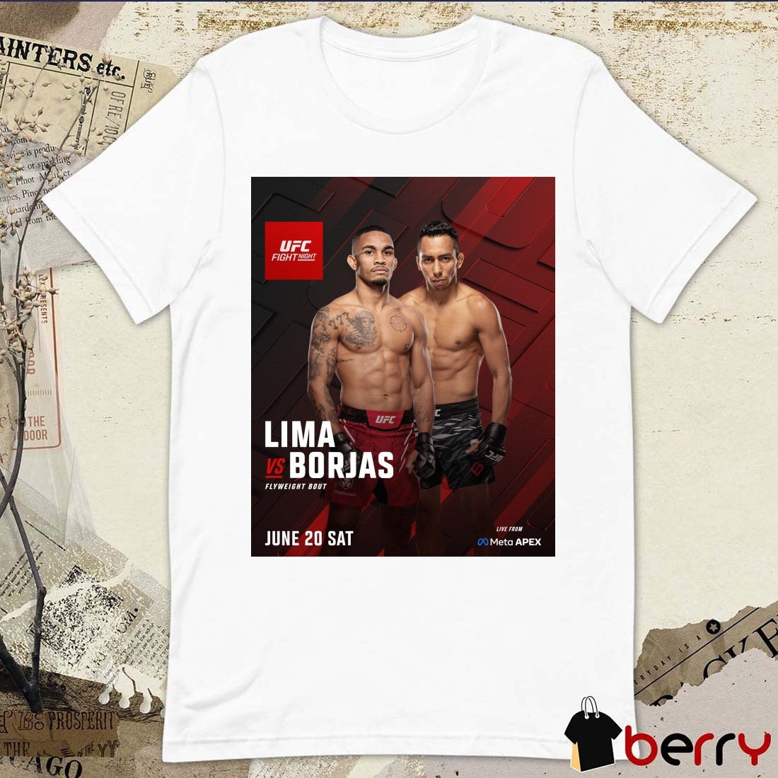 Lima vs Borjas UCF Fight Night Featherweight Bout June 20 Sat Poster t-shirt