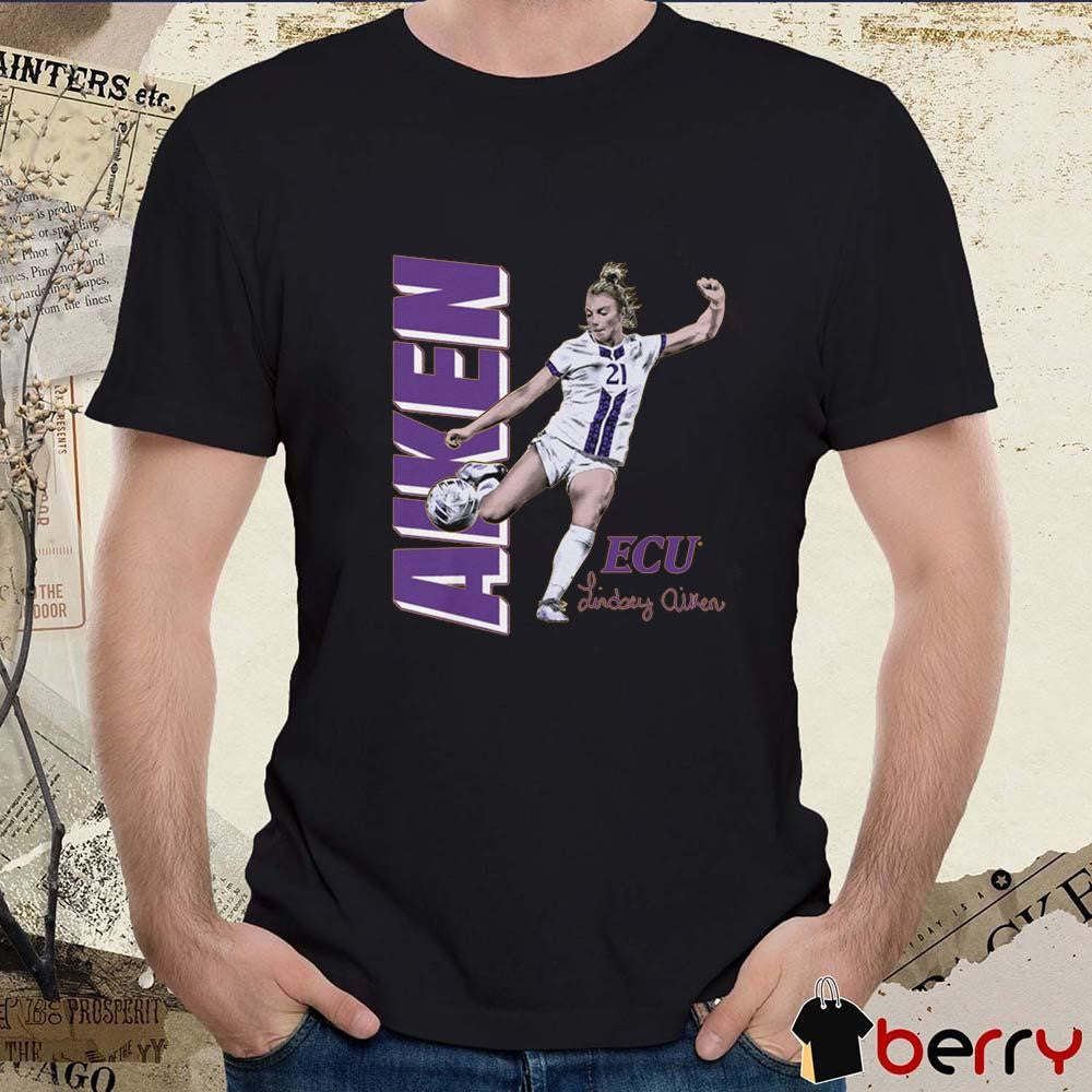 Lindsey Aiken ECU East Carolina University Cartoon Signature t-shirt