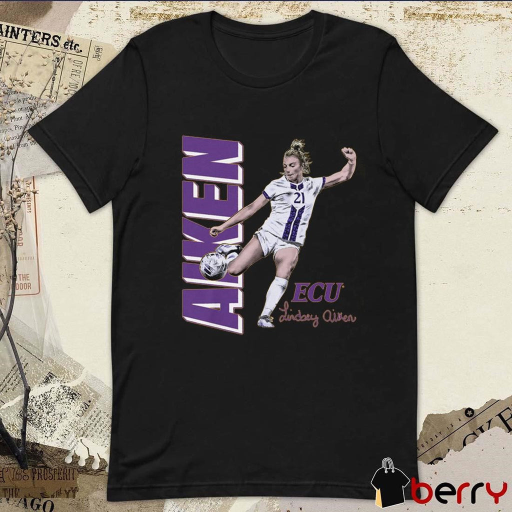 Lindsey Aiken ECU East Carolina University Cartoon Signature t-shirt