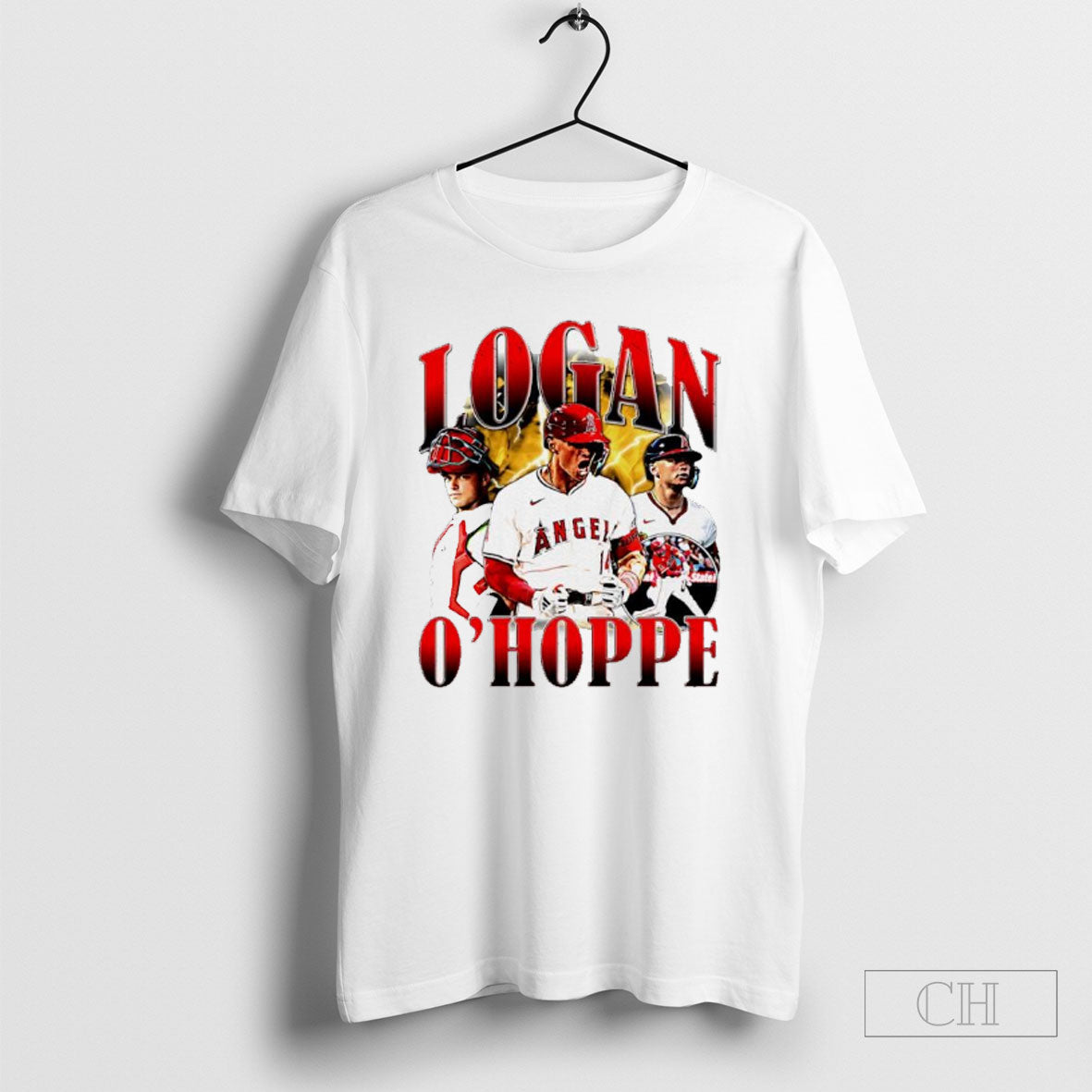 Official Logan Ohoppe Los Angeles Angels Baseball Player Collage Lighting Graphic Sweater