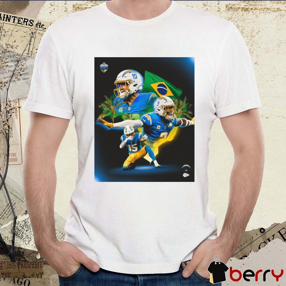 Los Angeles Chargers VS Kansas City Chiefs NFL in São Paulo Players Graphic Poster t-shirt