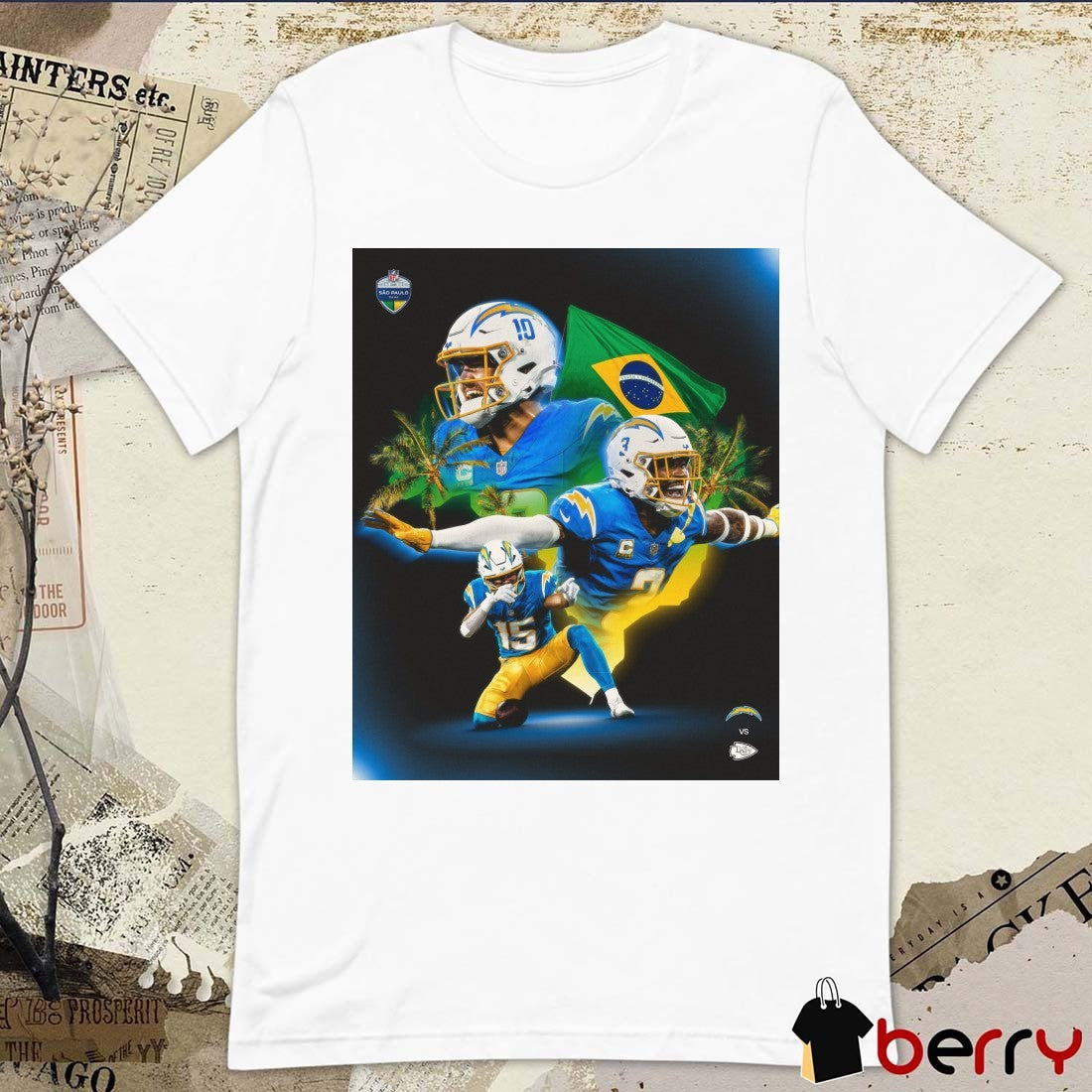 Los Angeles Chargers VS Kansas City Chiefs NFL in São Paulo Players Graphic Poster t-shirt