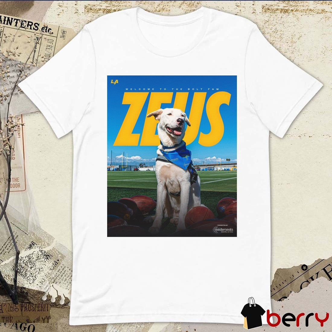 Los Angeles Chargers Welcome To The Bolt Fam Zeus Poster t-shirt