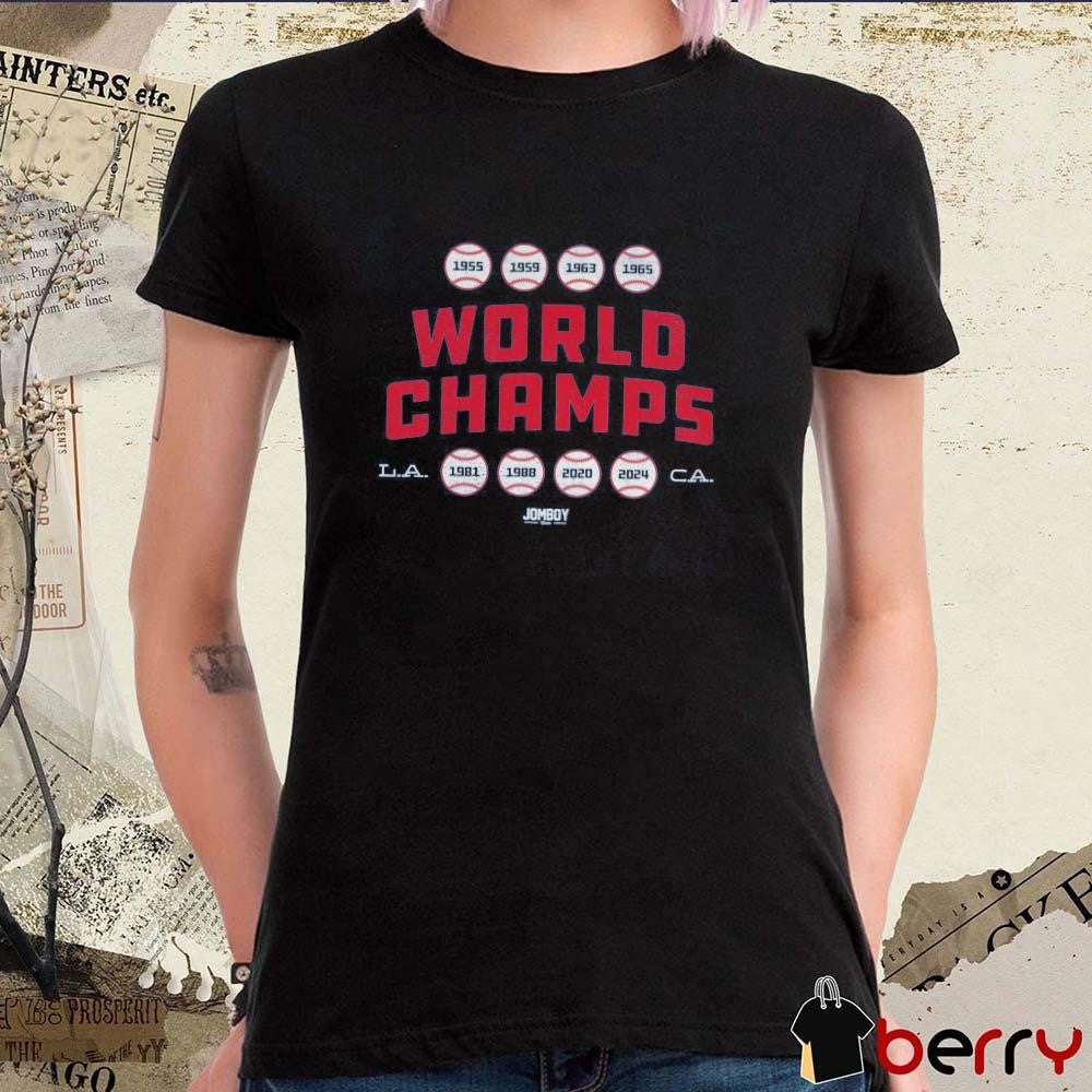 Los Angeles Dodgers 8x Champs MLB World Champs 1955-2024 L.A. C.A. t-shirt