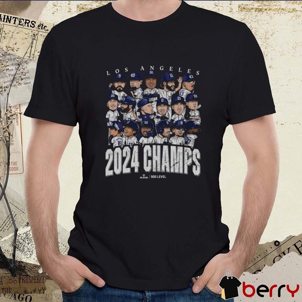 Los Angeles Dodgers Baseball 2024 World Champs Players Caricatures Vintage t-shirt