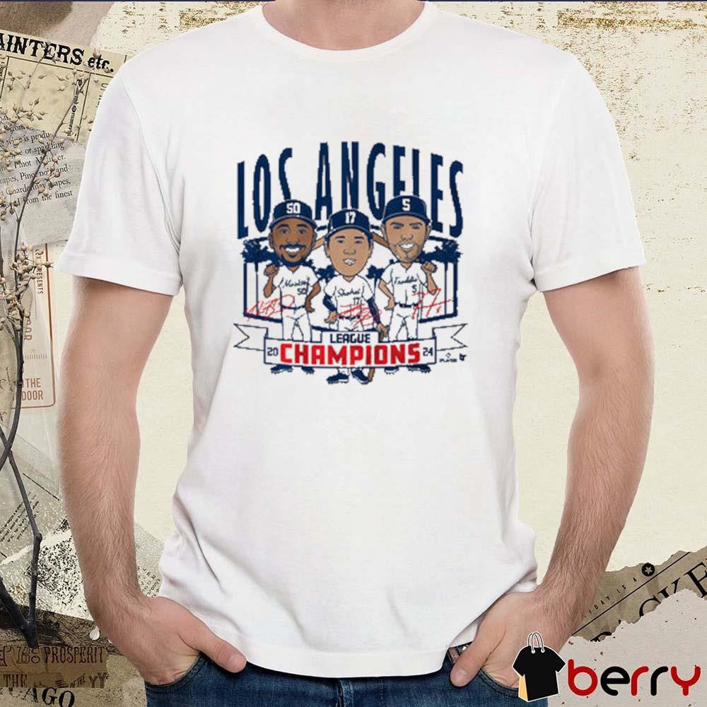 Los Angeles Dodgers Baseball League Champions Caricatures MLB 2024 Signatures t-shirt